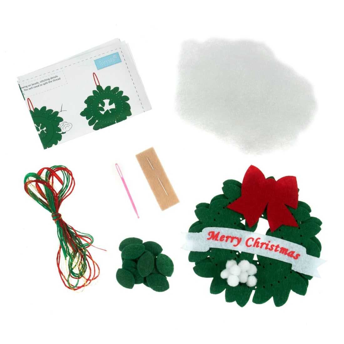 Trimits Felting Kits Felt Decoration Kit Christmas Wreath - The Sewing Studio
