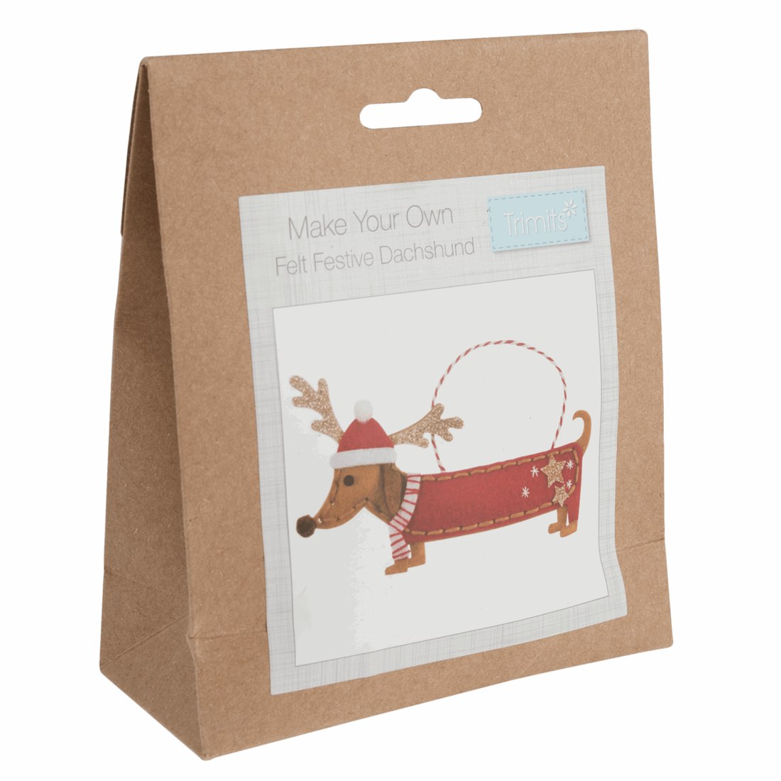 Trimits Felting Kits Felt Decoration Kit: Festive Dachshund - The Sewing Studio