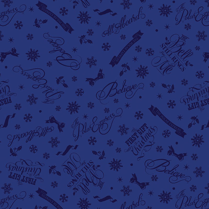 Multi-coloured Christmas Moda Fabric The Polar Express - The Sewing Studio