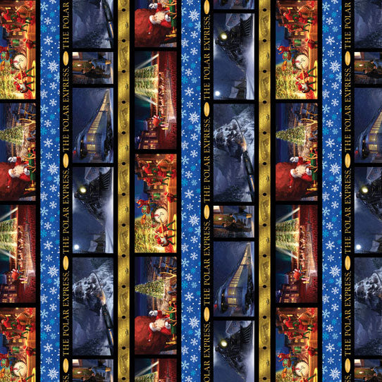 Multi-coloured Christmas Moda Fabric The Polar Express - The Sewing Studio