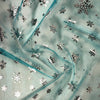 Polyester Organza Snowflake Foil Turquoise 2411 21
