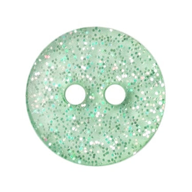 Turquoise Glitter Button 13mm