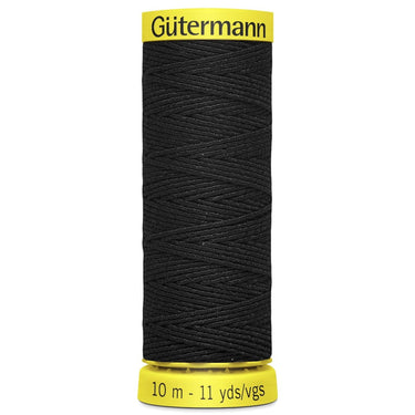Gutermann Elastic Thread: Shirring: 10m reel. Black