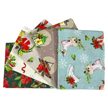 Debbie Shore Christmas Traditions Ice Skating Fat Quarter Pack 3257-02