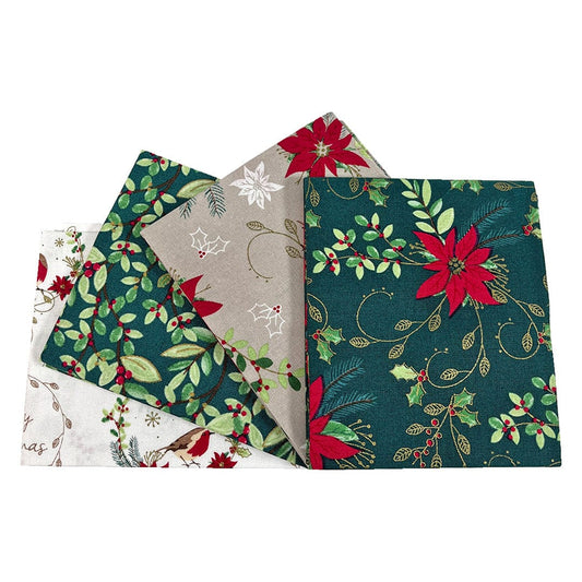 Craft Cotton Traditional Poinsettia Fat Quarter Pack 3264-00