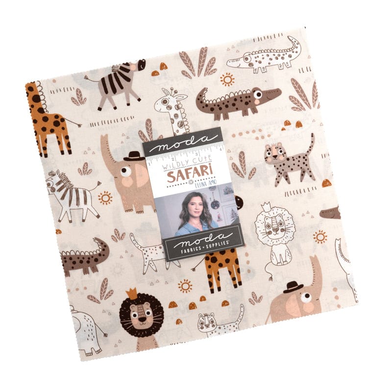 Moda Fabric Pre Cuts Moda Wildly Cute Safari Layer Cake - The Sewing Studio