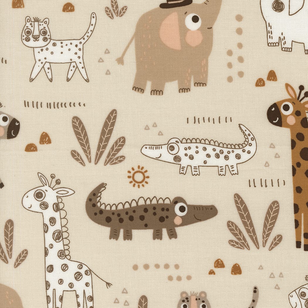 Multi-coloured Childrens Moda Fabric Moda Wildly Cute Safari - The Sewing Studio