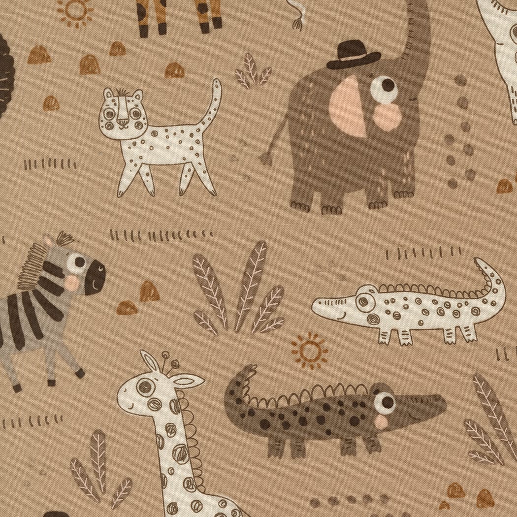 Brown Childrens Moda Fabric Moda Wildly Cute Safari - The Sewing Studio