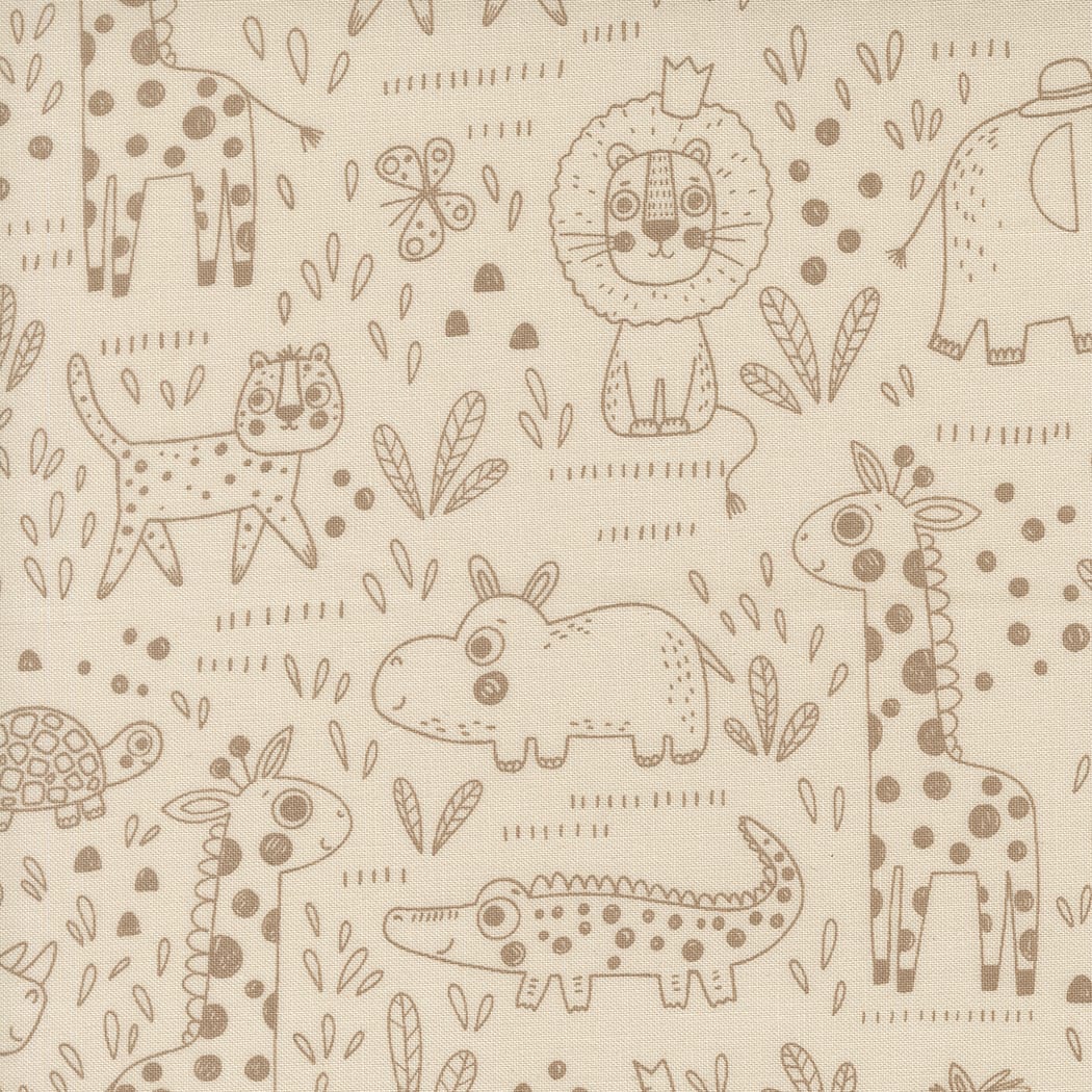 Creams and Naturals Childrens Moda Fabric Moda Wildly Cute Safari - The Sewing Studio