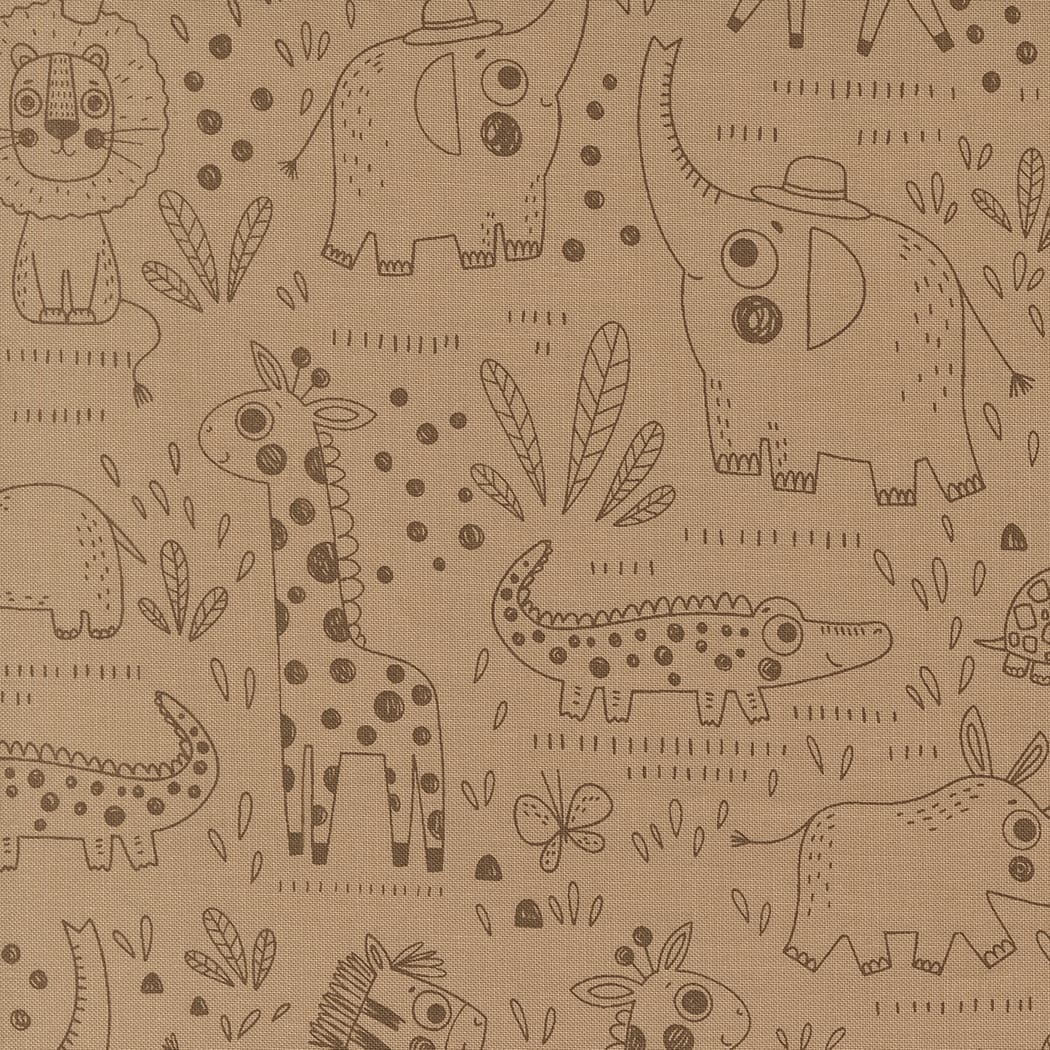Brown Childrens Moda Fabric Moda Wildly Cute Safari - The Sewing Studio