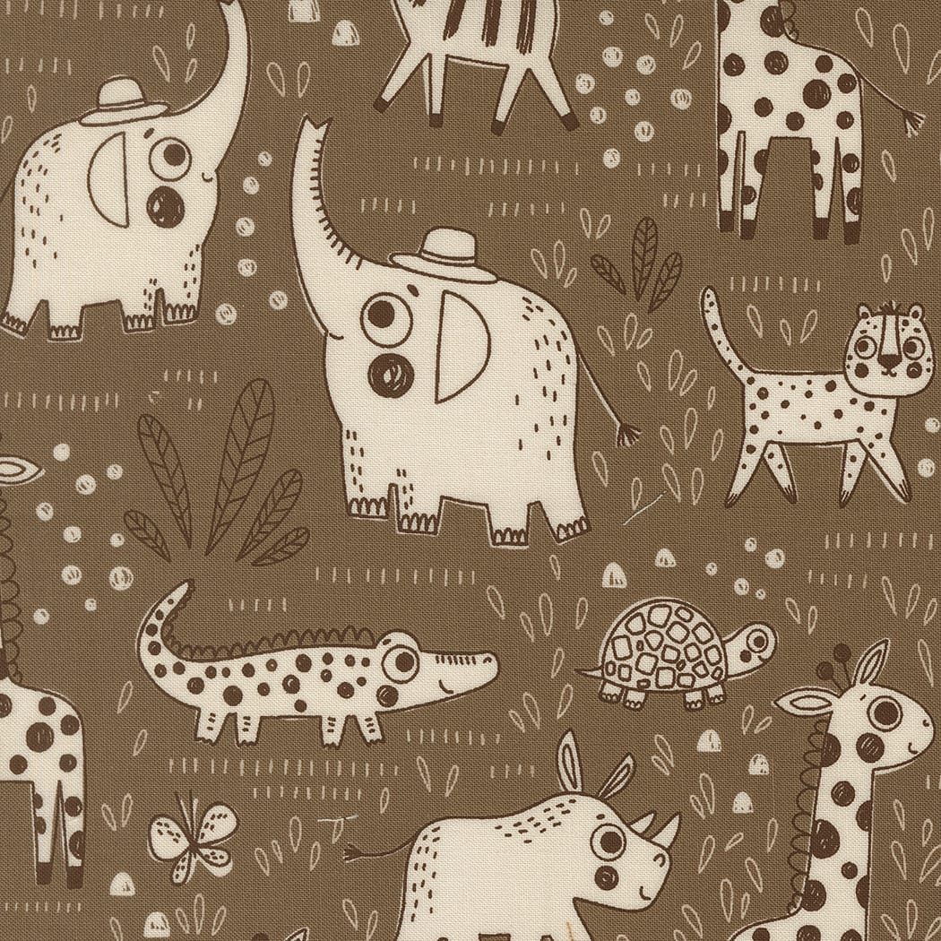 Brown Childrens Moda Fabric Moda Wildly Cute Safari - The Sewing Studio