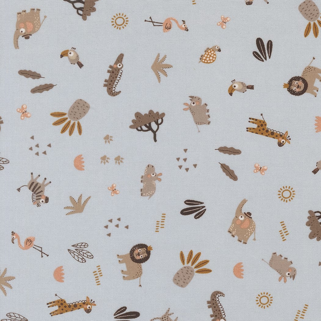 Blue Childrens Moda Fabric Moda Wildly Cute Safari - The Sewing Studio