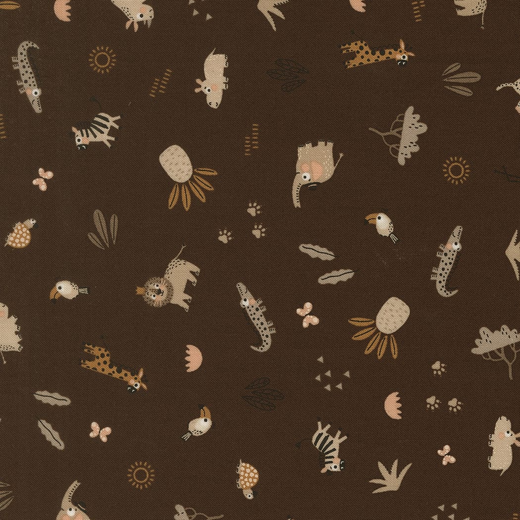 Brown Childrens Moda Fabric Moda Wildly Cute Safari - The Sewing Studio