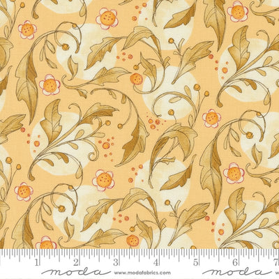 Moda Fabric Forest Frolic Swirly Leaves Dot Butterscotch 48741 13 Ruler
