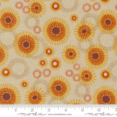 Moda Linen Blend Fabric Forest Frolic Indian Blanket Dots Cream 48743 12L ruler