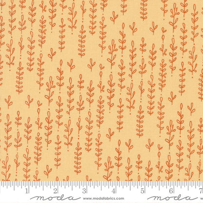 Moda Fabric Forest Frolic Leafy Lines Stripes Butterscotch 48745 13 ruler