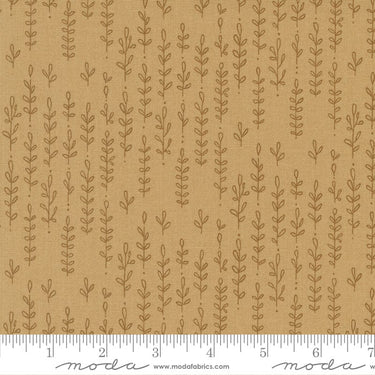 Moda Fabric Forest Frolic Leafy Lines Stripes Caramel 48745 14 ruler