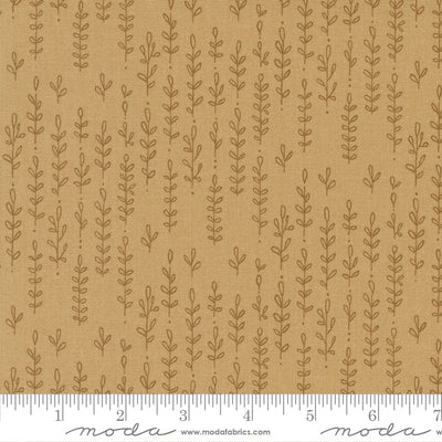 Moda Fabric Forest Frolic Leafy Lines Stripes Caramel 48745 14