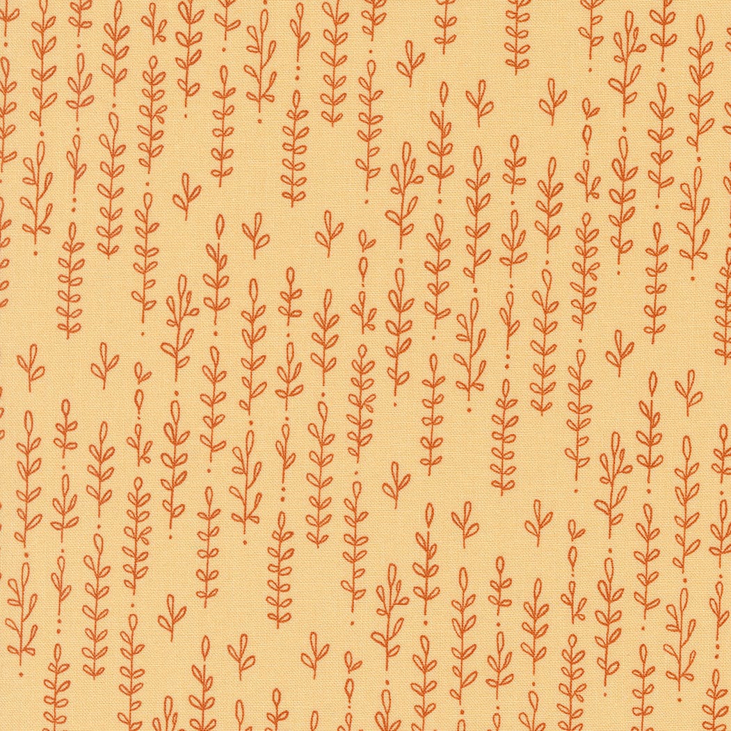 Moda Fabric Forest Frolic Leafy Lines Stripes Butterscotch 48745 13