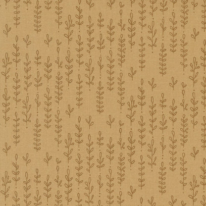 Moda Fabric Forest Frolic Leafy Lines Stripes Caramel 48745 14