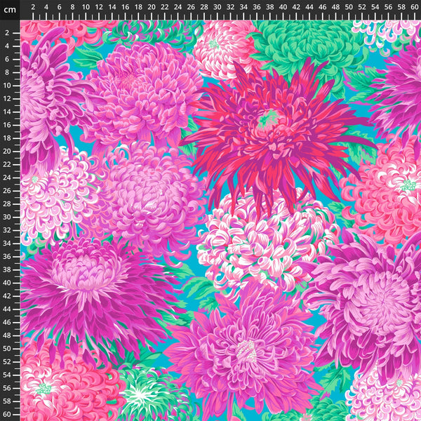 Kaffe Fassett Fabric Quilt Backing Japanese Chrysanthemum Magenta