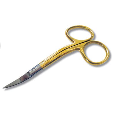 Embroidery Scissors Double Curve Gold Plated 9cm