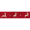 Christmas Ribbon Reindeer Flight: Red and Gold: 15mm wide. Price per metre.