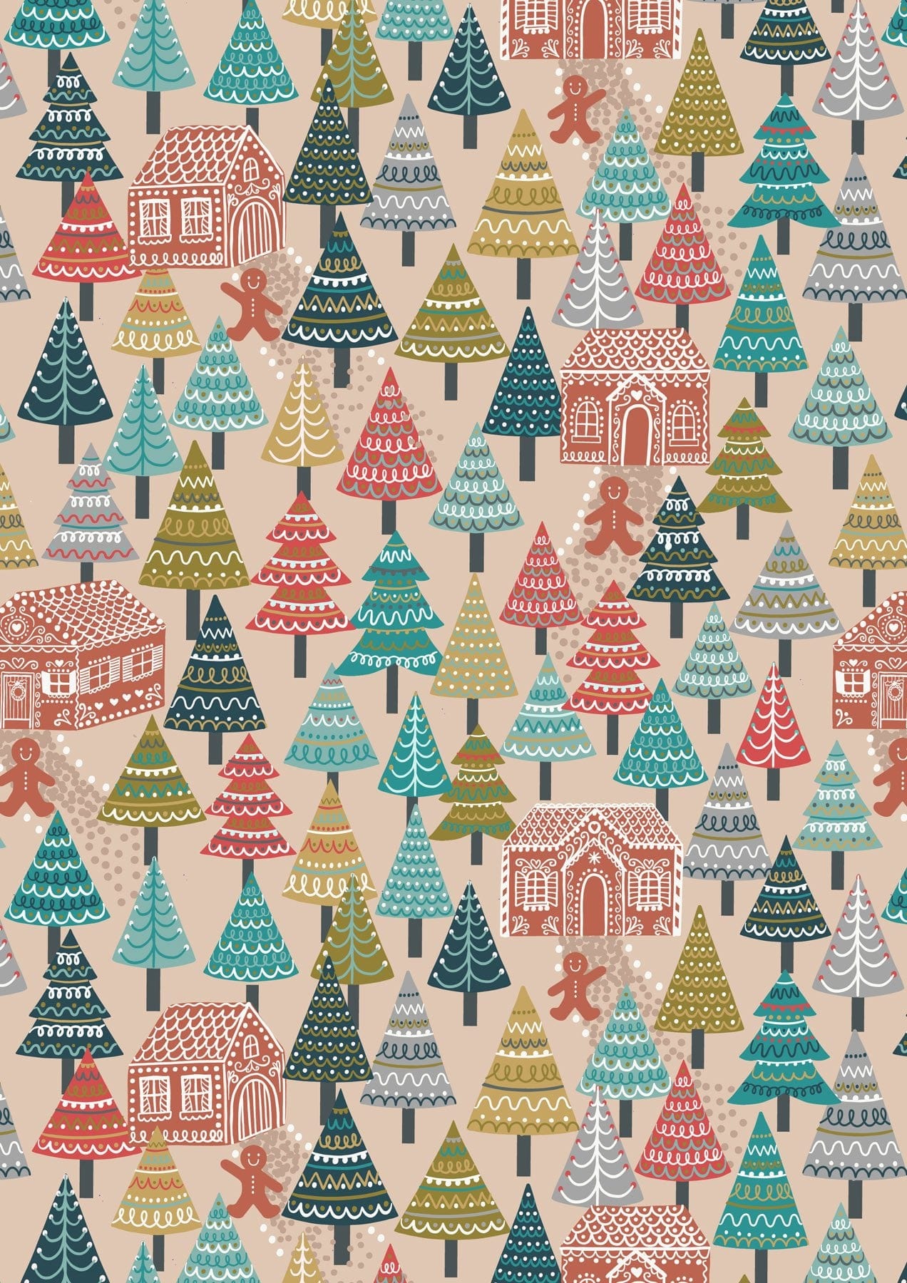  Lewis And Irene Gingerbread Season Fabric Gingerbread Forest On Butterscotch C84-1