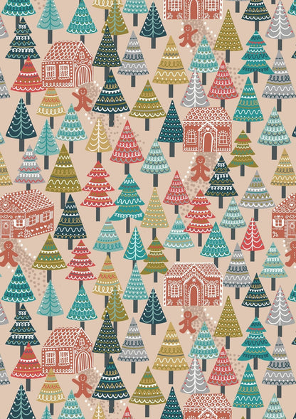  Lewis And Irene Gingerbread Season Fabric Gingerbread Forest On Butterscotch C84-1
