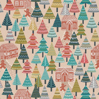  Lewis And Irene Gingerbread Season Fabric Gingerbread Forest On Butterscotch C84-1 Square