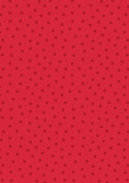 Lewis And Irene Gingerbread Season Fabric Gingerbread Stars On Red C85-3