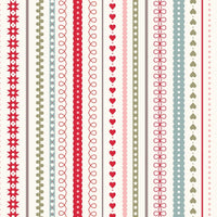 Lewis And Irene Gingerbread Season Fabric Gingerbread Festive Stripes on Cream C86-1 Square
