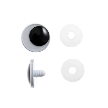 Toy Eyes: Safety Googly: 25mm: Black: Pack of 2