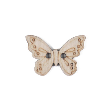 Wooden Butterfly Button 23mm