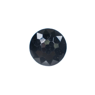 Black Round Faceted Button 22mm