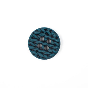 Teal Knit-Effect Button 20mm