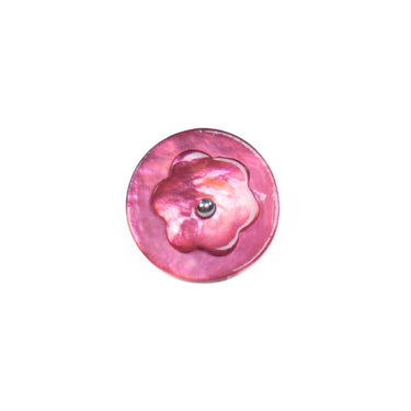 Pink Round Flower Button 18mm