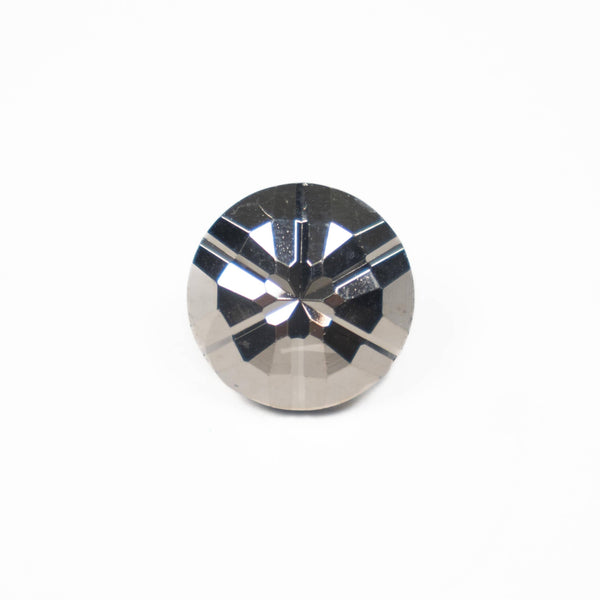 Silver Faceted Button 18mm