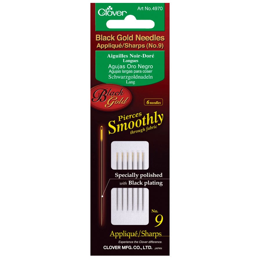 Hand Sewing Needles: Clover Black: Applique Sharps Size 9