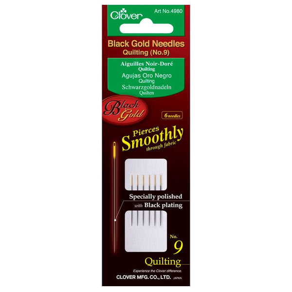 Hand Sewing Needles: Clover Black Gold: Quilting Size 9