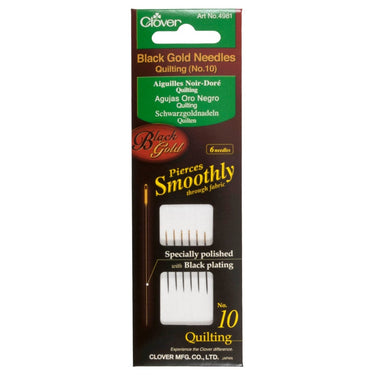 Hand Sewing Needles: Clover Black Gold: Quilting Size 10