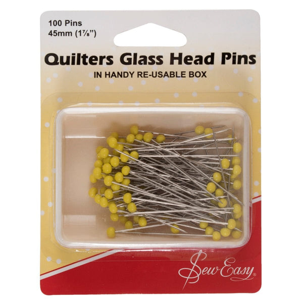Sew Easy Quilters Glass Head Pins 50mm
