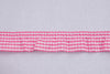 Frilled Gingham Ribbon Trim: Pink: 25mm wide. Price per metre.