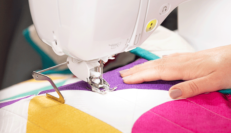 Quilting with embroidery