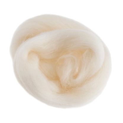 Natural Wool Roving, White, 10g Packet