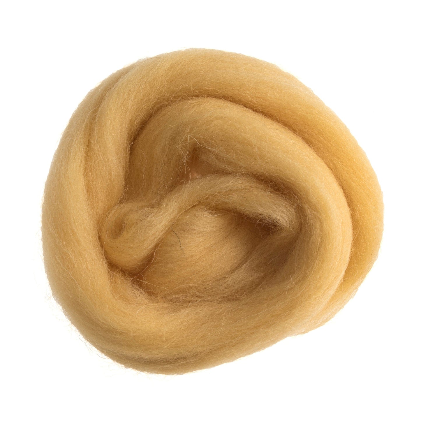 Natural Wool Roving, Yellow, 10g Packet