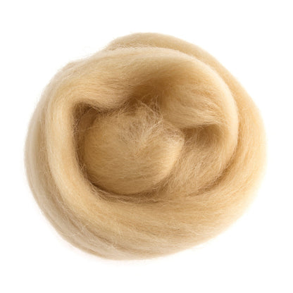 Natural Wool Roving, Cream, 10g Packet