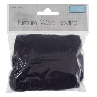 Natural Wool Roving, Plum, 10g Packet