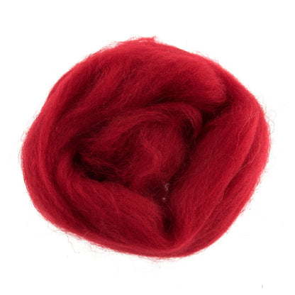 Natural Wool Roving, Dark Red, 10g Packet