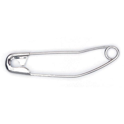Curved Safety Pins: Nickel: 38mm: 60 Pieces